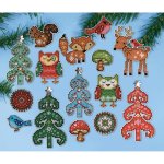 (image for) Woodland Friends Plastic Canvas Ornament Kit